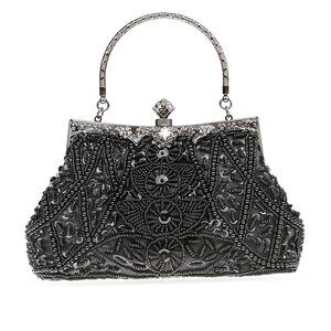 7311 Evening Bag Vintage Beaded Sequin Pearl Clutch Handbag Shoulder Bag